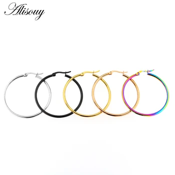 Alisouy 2PCS 15 75mm Hoop Earrings for Women Classice Round Silver Gold Circle Women Jewelry Accessory Punk Brincos Pendientes-in Hoop Earrings from Jewelry & Accessories on Aliexpress.com | Alibaba Group