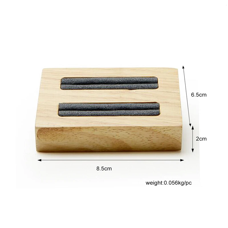 FANXI Solid wood Cream-white&Dark gray Bangle display Props with microfiber internal for showcasing jewellry Bracelet Display Jewelry Packaging