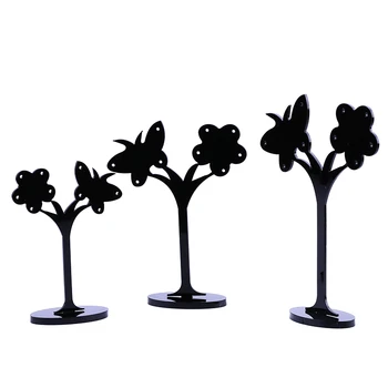 

10Sets/Lot Free Shipping Buterffly & Flower Earrings Plasic Jewelry Holder Display Stand 4.5+4+3.5", Fashion Jewelry Display