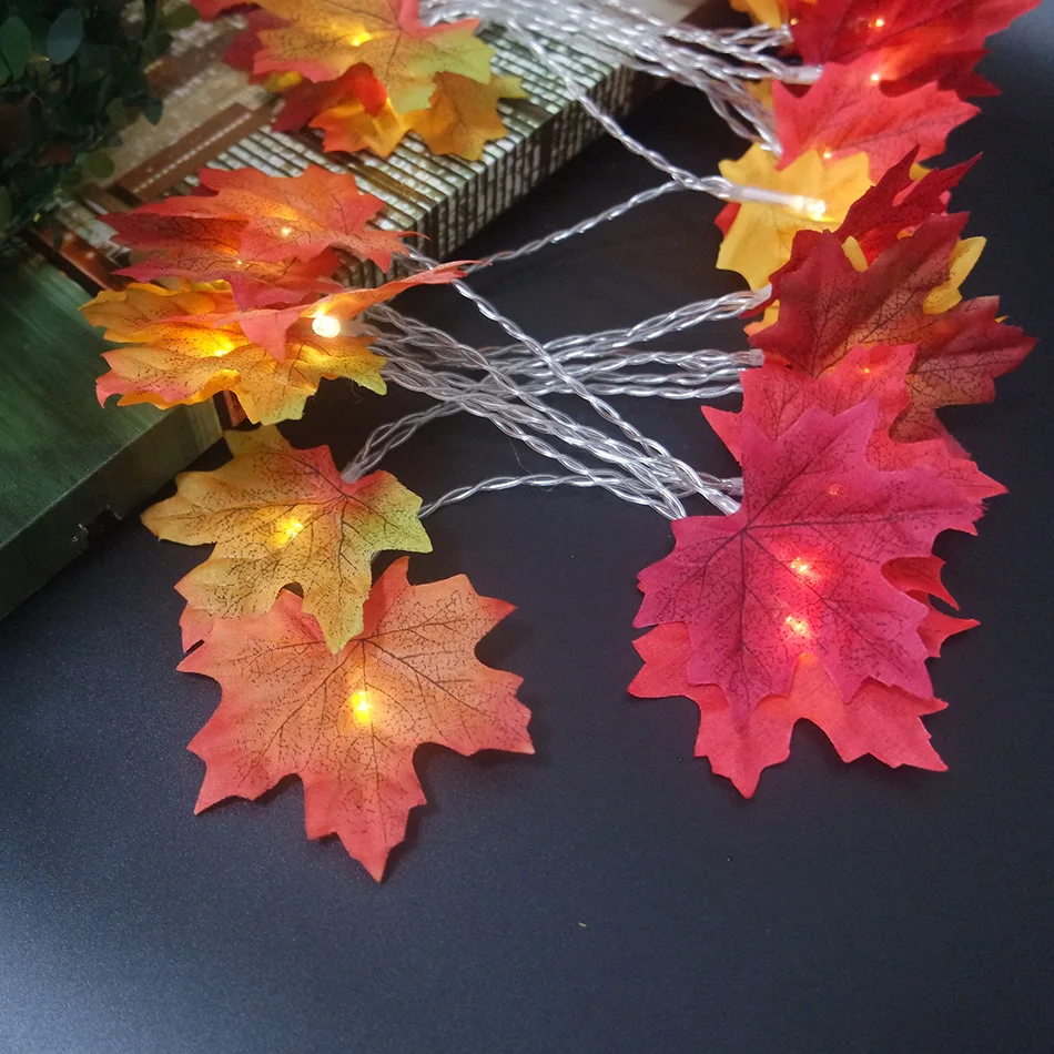 Unique maple leaf Fairy String Light Leds,AA battery powered Holiday