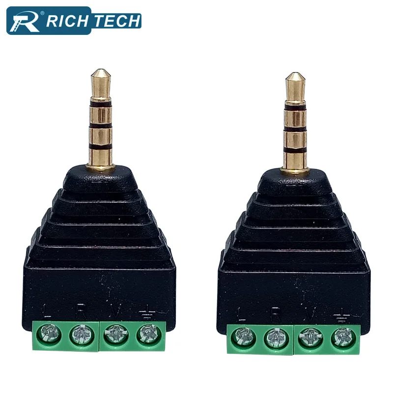 3 5 Balun CCTV Adapter 5pcs Gold Plated Stereo 4Pins 3 5 AV Balun Connector 3