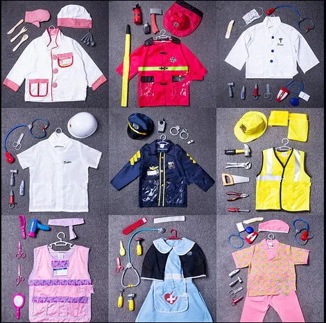 

Children pirates costume Role-playing cosplay Halloween costumes kid play clothes Fireman Doctor Engineer cook Police clothing