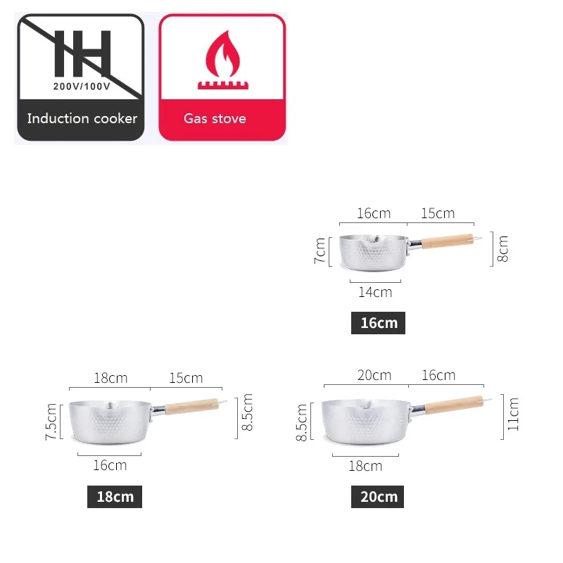 16-24 см, японский стиль, кастрюля из алюминиевого сплава, кастрюля для супа, лапши, кастрюля, сковорода с открытым пламенем, кухонная посуда