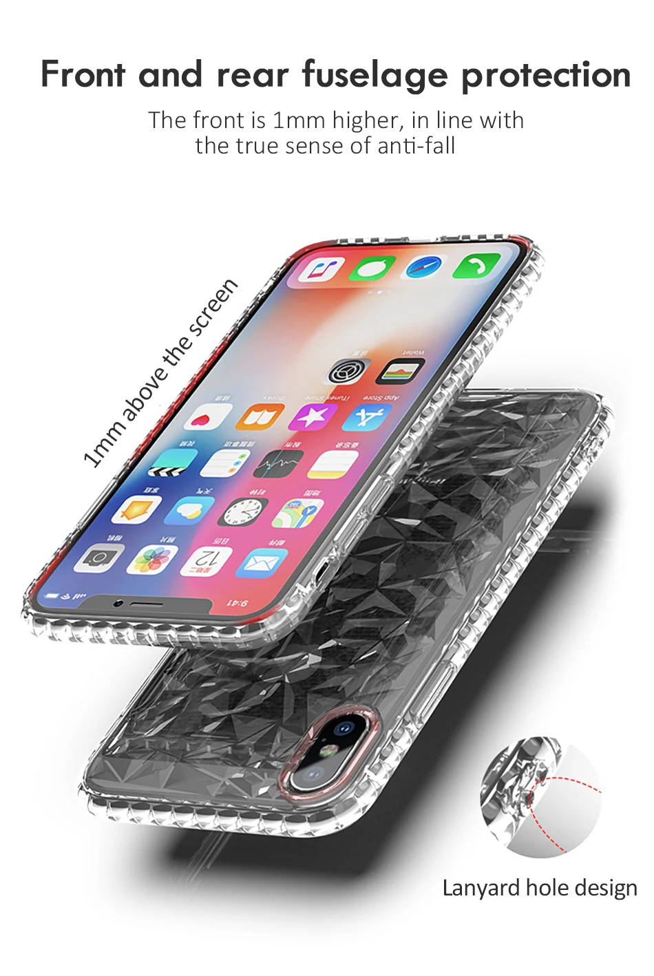!ACCEZZ Luxury Soft 3D Phone Cases For iPhone X 10 8 7 Plus TPU Anti-Shock Back Transparent Mobile Full Protection Cover Shell (8)