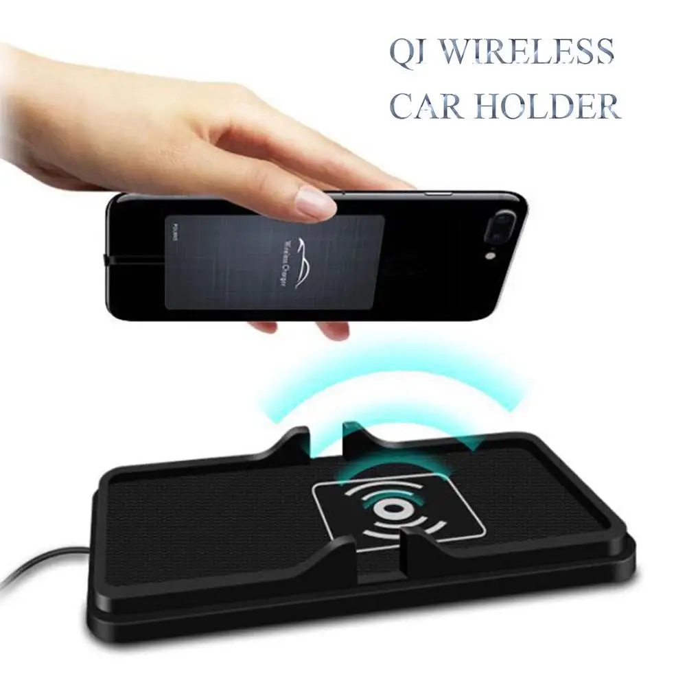 Универсальный Qi Беспроводное зарядное устройство для автомобиля держатель для телефона нескользящий коврик для автомобиля Быстрая зарядка для iPhone XS MAX XR