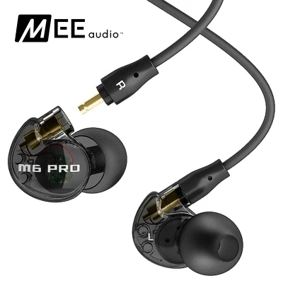 24 часа проводные наушники MEE audio M6 PRO универсальные шумоизолирующие наушники-вкладыши для музыки - Цвет: Черный