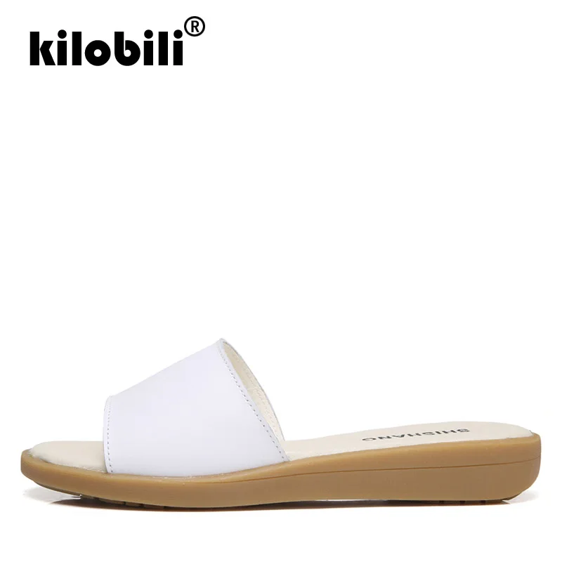 Kilobili/2019 г. летние шлепанцы женские сандалии на плоской подошве пляжная обувь