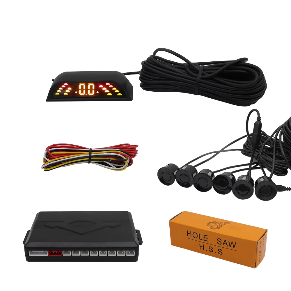 

New driver Car parking sonsers with LED display 6 pcs sonsers for front and backup detect distance from obstacle