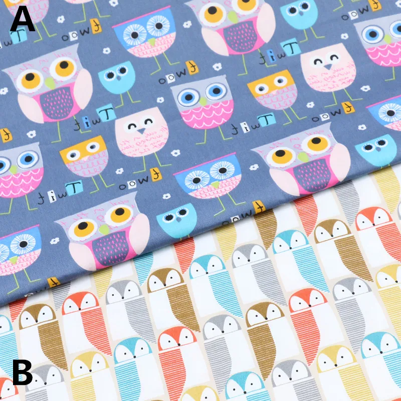 160 см x 50 см Совы хлопчатобумажная ткань для малышей постельное белье в стиле пэчворк ткань для квилтинга с bedzee ремесел материал шитья ткани
