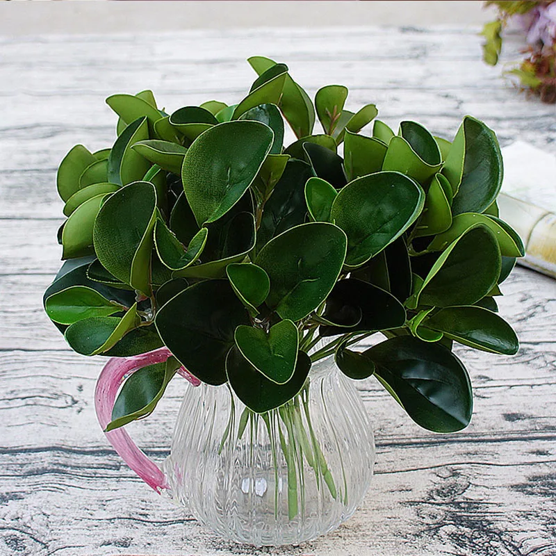 1 bundle cheap Artificial flower high quality PU gluing DIY potted flower arrangements silk Leaves home Wedding vases for decora