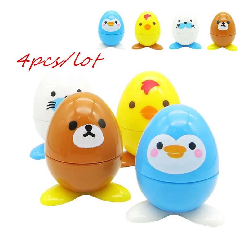 

4PCS Kids Stamp Colourful Small eggshell smiling Cartoon Stamp Children Custom Plastic Rubber Self Inking Stampers Toys