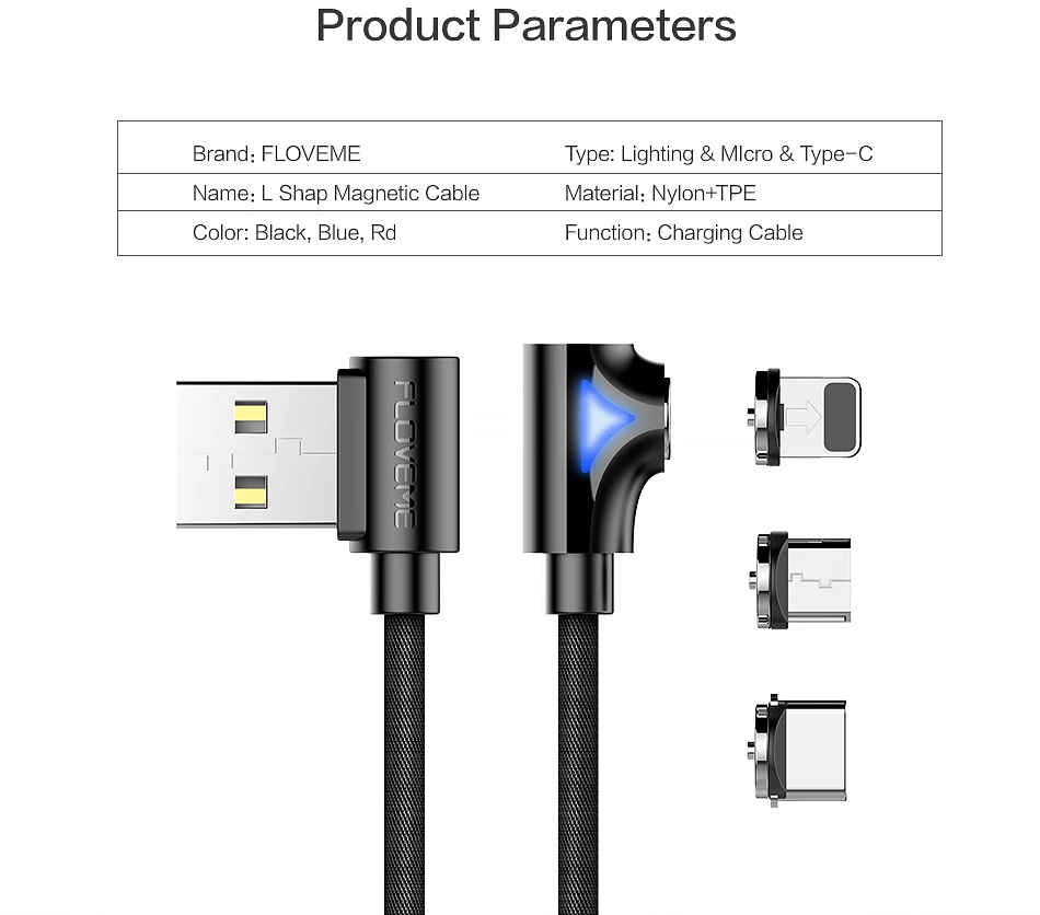 FLOVEME Магнитный USB кабель для iPhone Xiaomi Redmi Note 7 Android мобильный телефон usb зарядный шнур Быстрая зарядка USB C дата-кабели магнитные зарядки для зарядки телефона магнитные зарядки для мобильных телефонов