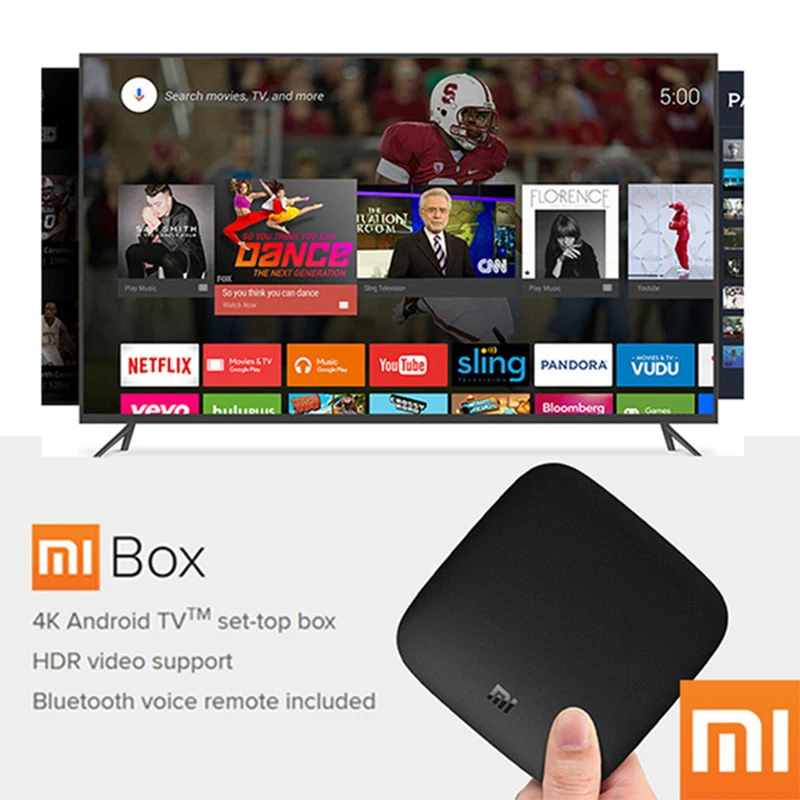 Глобальная версия Xiaomi Mi tv Box 3 Android 8,0 4K HDR WiFi Bluetooth многоязычный Youtube Dolby медиаплеер смарт-приставка