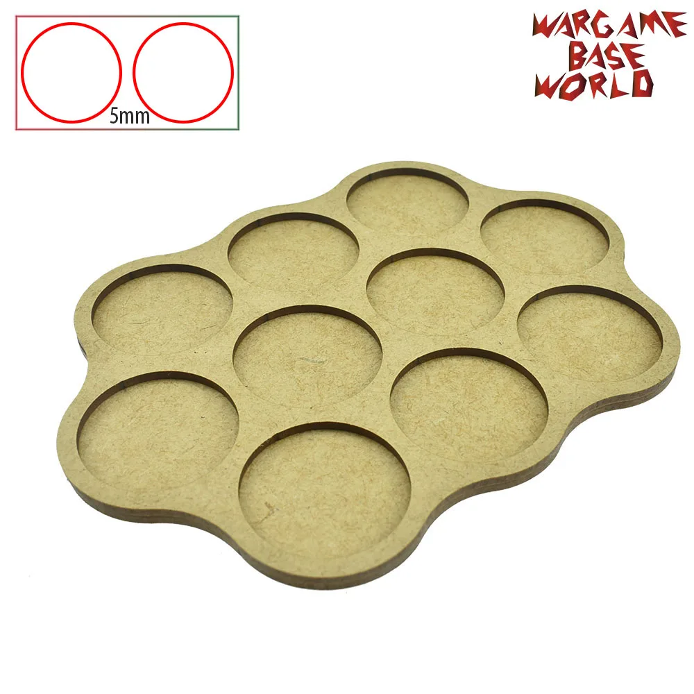 Wargame Base World-Movement Tray-10 цоколей 40 мм круглой формы MDF