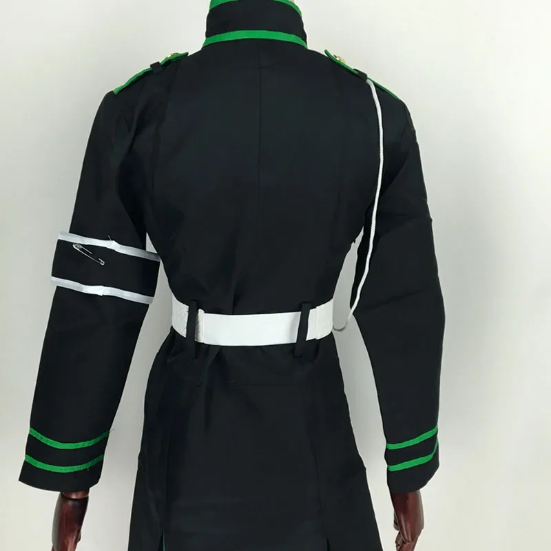Coshome Seraph Of The End Hiiragi Shinoa Wigs Cosplay Costumes Police Uniforms Girls Dress+Tie+Belt+Strap+Hair Accessory (6)