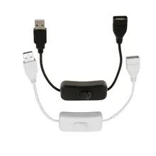 Centechia 1PCS 28cm Black USB Cable Male to Female with Switch ON/OFF Cable Extension Toggle for USB Lamp USB Fan Power Line