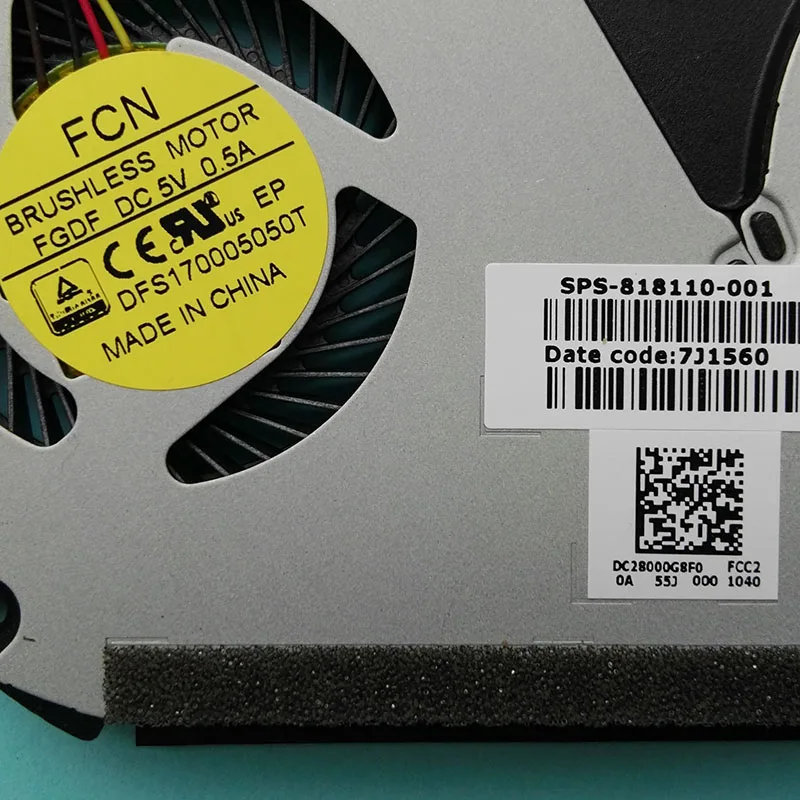 Вентилятор процессора для hp Envy 14-J 14T-J 14-j104TX 14-J006TX cpu охлаждающий вентилятор кулер DFS170005050T FGDF 818110-001
