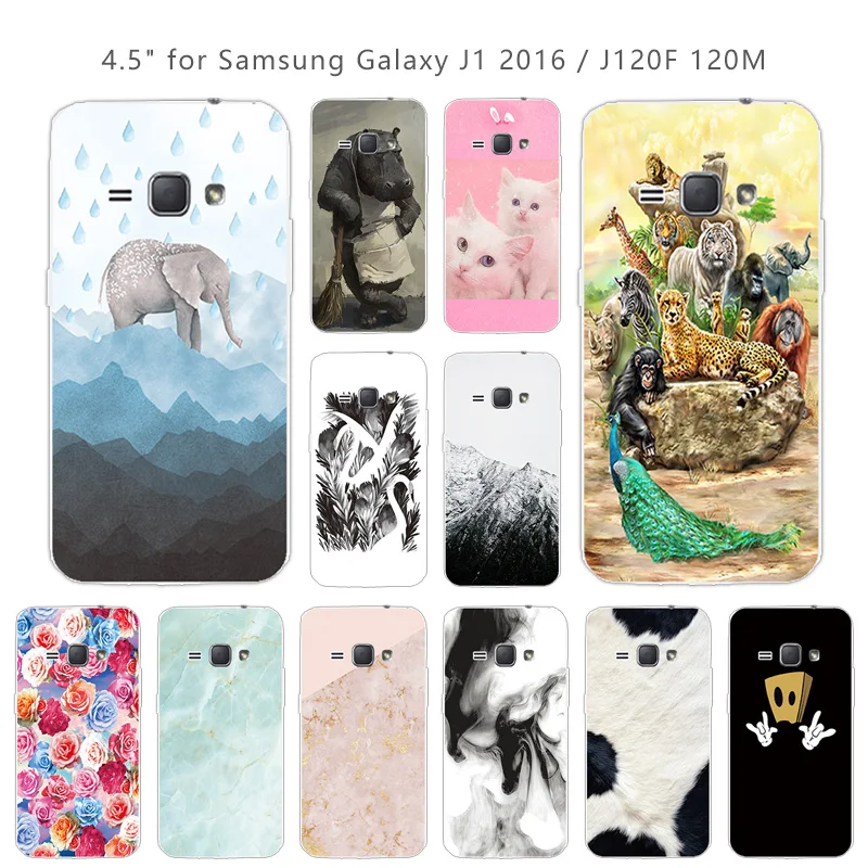 Мягкие силиконовые чехлы для Samsung Galaxy J1 2016 J120 J120F с животными J12016 J 1 120 F телефонов |