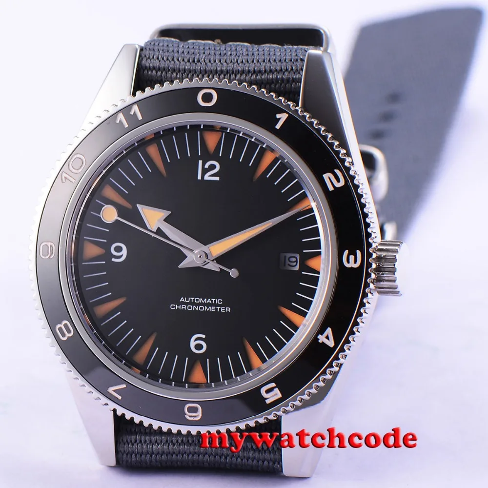 

41mm debert black sterile dial ceramic miyota Automatic men's Watch C84B