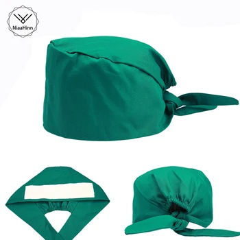 

Green Unisex Pharmacy Nurse Cap Doctor Surgical Hospital Hat Adjustable Medical Cap Scrub Lab Clinic Dental Operation Hats