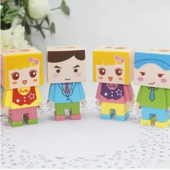 

Free ship!!24pc!Creative Stationery / cartoon pencil sharpener with two holes Multifunction / DIY sharpener / with eraser