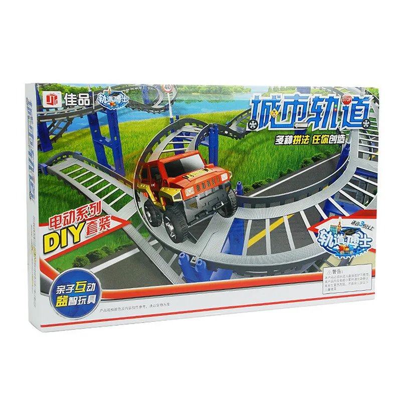 Kids 52 Pcs Diy Orbit Toy Plastic Red Electric Car Racing Track Kids 52 Pcs Diy Orbit Toy Plastic Red Electric Car Racing Track Building Blocks For Children Party Birthday Gifts In Favors From Home Garden On