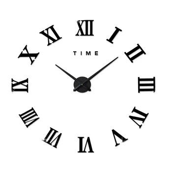

DIY Self Adhesive Wall Clock Acrylic Design Roman Digital Pointer Mirror Clocks Home Art Decoration For Living Room Bedroom Bar