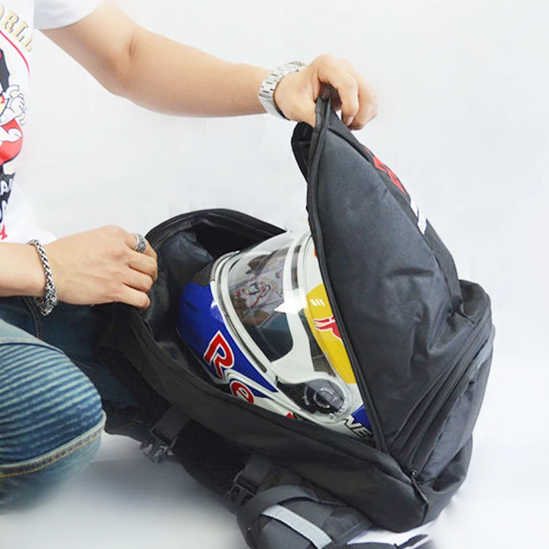 1x Black Motorcycle Knight Backpack Helmet Bag Motorcycle Riding Shoulder Bag Off-road Motorcycle Men Bag Package (27)