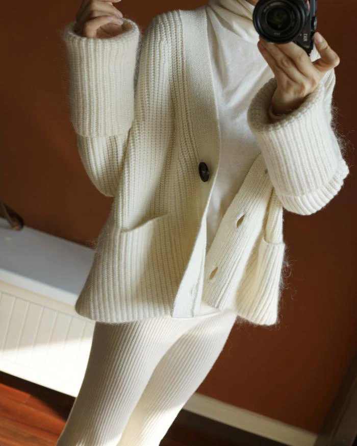 Женские свитера кашемир и шерсть жакеты женские кардиганы Новая мода Свободный стиль чистый кашемир трикотаж стандартные Топы