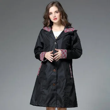 

2019 Fashion Rain Coat Outdoor Hiking Waterproof Women Raincoat Rainwear Women Raincoats Impermeable Long Rain Jacket