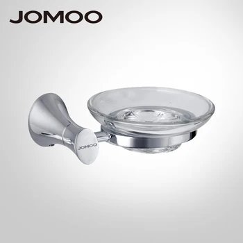 

JOMOO Wall Mounted Soap Dish Zinc Alloy Chrome Soap Holder With Glass Dish Soap basket Bathroom Accessories Products Soap Box