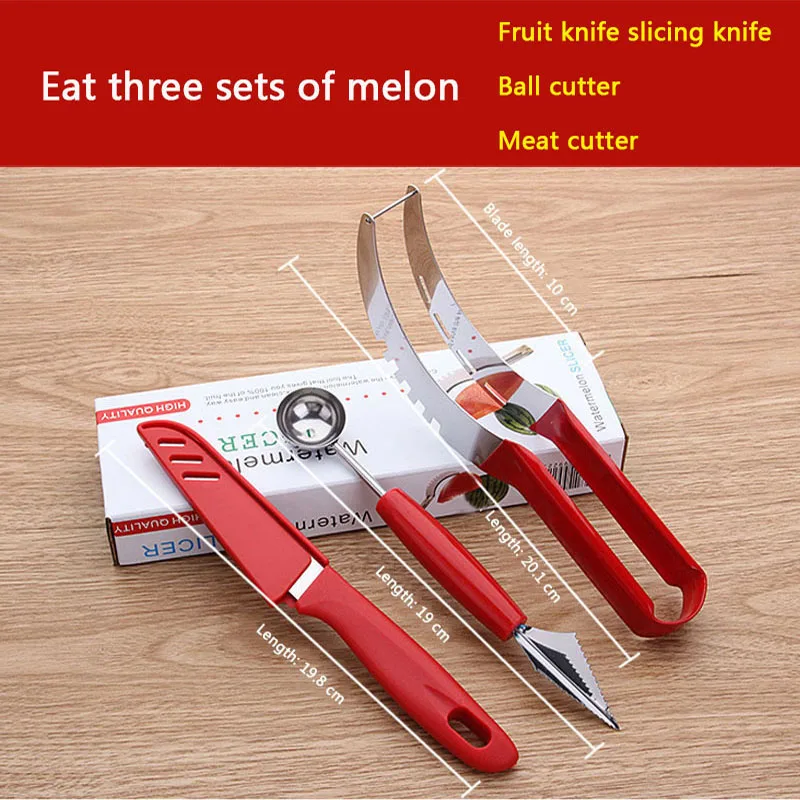 

Stainless steel watermelon slicer The cutter corer Melon spoon peeler Ice cream pellet machine Vegetable and fruit knife