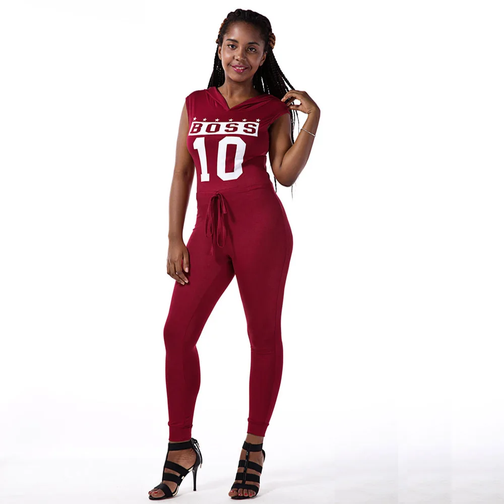 2016 Autumn Winter Women One Piece Jumpsuit Long Pants Tank Hoody Casual Macacao Feminino Letter Print Overalls Rompers Playsuit