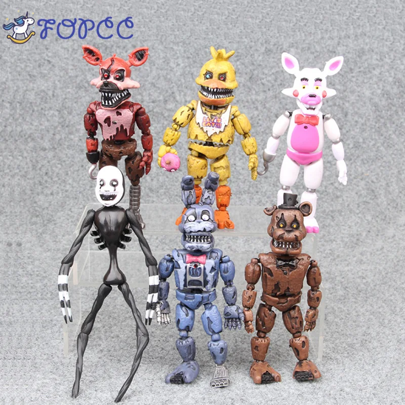 1 шт. пять ночей на Фредди 10 см FNAF 6 stuks случайный Actiefiguren Fazbear Foxy фигурку игрушечные