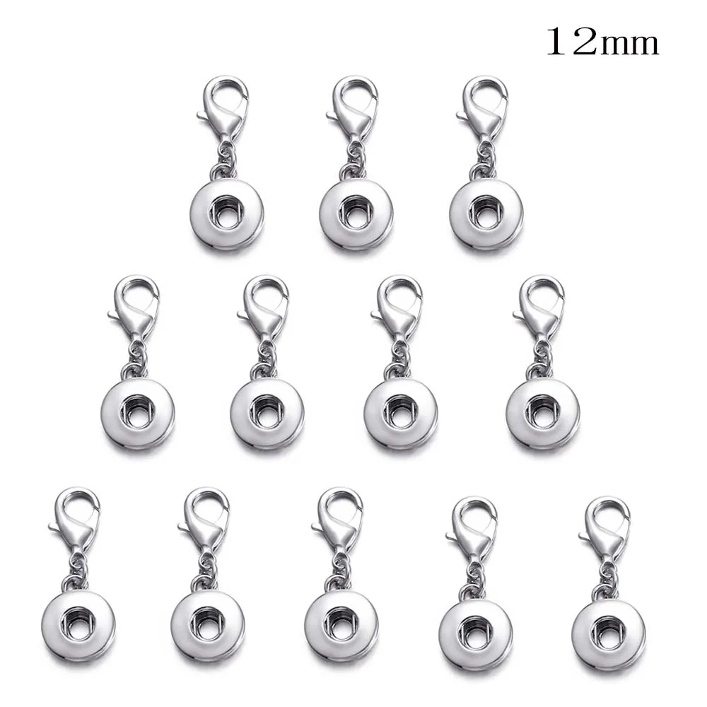 12pcs/lot Basical DIY Snap Button 12mm/18mm Interchangeable Snaps Button Base Charm For Snap Bracelets Necklaces Jewelry Making 