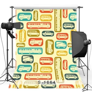 

Cartoon Car Vinyl Photography Background For Children New Fabric Flannel Backdrop For Newborn photo studio S1664
