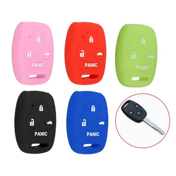 

4 Button Silicone Car Keyless Key Fob Cover Case Fit For Honda /Accord /Civic /CR-V 23x50mm