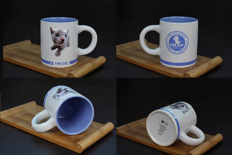 Индивидуальная керамическая 3D животная собака чашка с крышкой Ложка мультфильм персидский кот такса кружка собака Подарочная коробка Упаковка