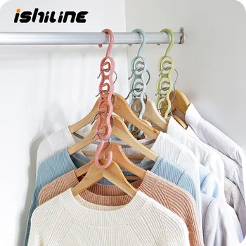 

3PCS Multifunction Circle Clothes Hanger Clothes Drying Rack Plastic Scarf Hangers for clothes Layer Storage Racks Wardrobe