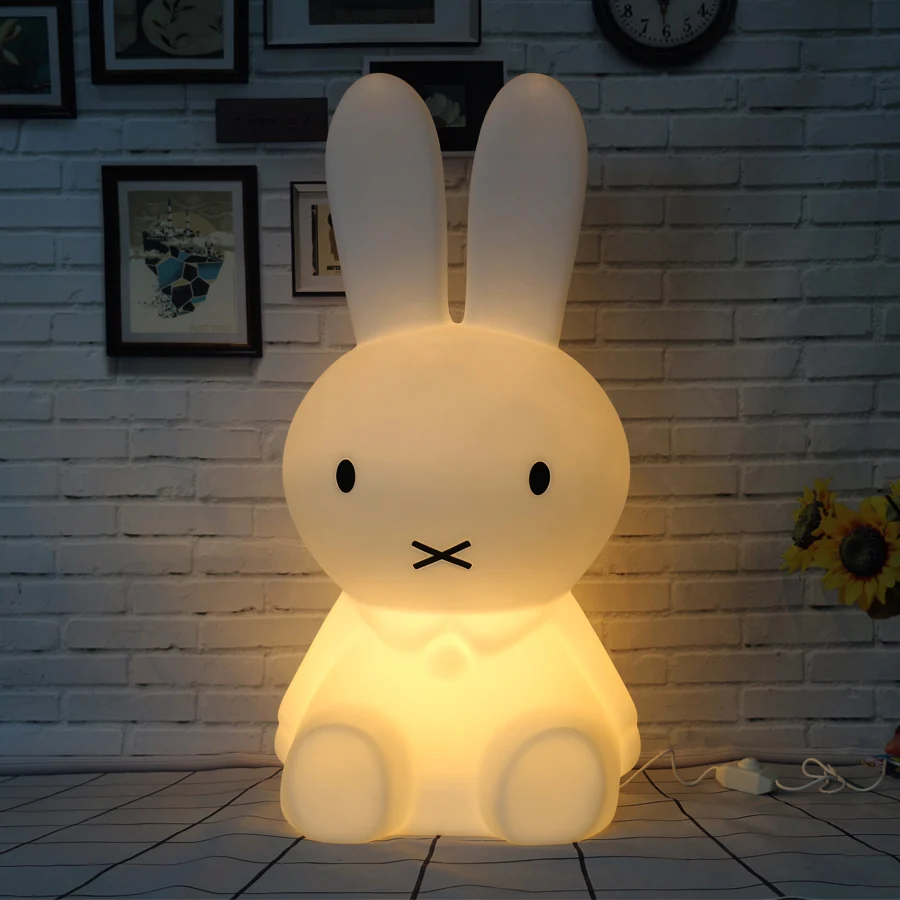 50CM Rabbit Led Night Light Dimmable Baby Children Kids Gift Animal Cartoon Decorative Lamp Bedside Bedroom