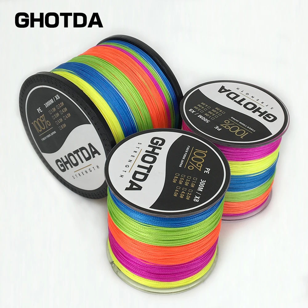 300M 500M 1000M GHOTDA Fishing Line Pesca Braided Multifilament 8 Strands 20lb 100lb Sea