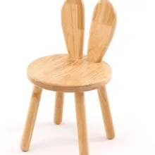 Маленькая скамейка из цельного дерева, деревянный стул для детей, стул для учебы, обеденный стул для маленьких девочек, 28*28*49 см, детский табурет с кроличьими ушками для мальчиков, C139