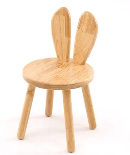 Solid Wood Small Bench Wooden Stool Children Study Chair Baby girl Dining Chair 28*28*49cm kids boys Rabbit Ears Stool C139 Solid Wood Small Bench Wooden Stool Children Study Chair Baby girl Dining Chair 28*28*49cm kids boys Rabbit Ears Stool C139