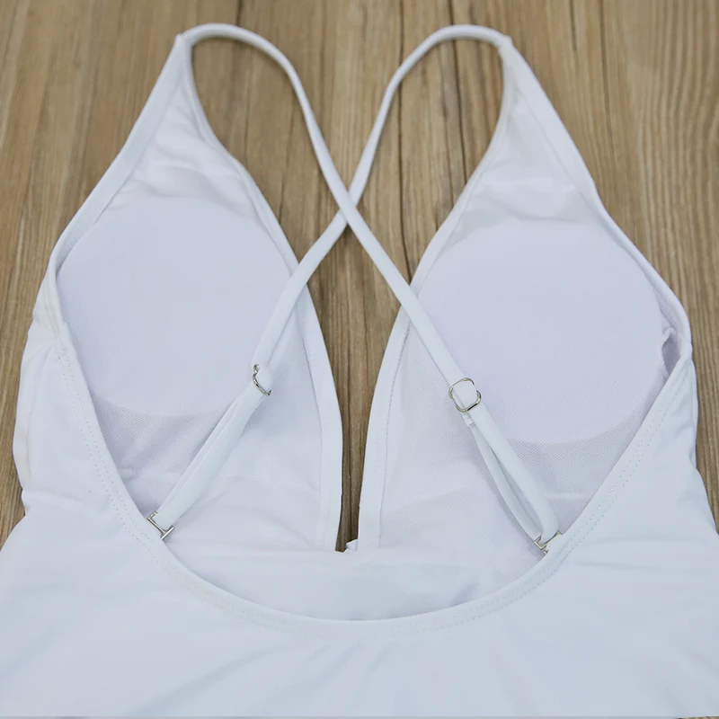 2019 Цельный купальник женский белый женские купальные костюмы бикини с узлом и