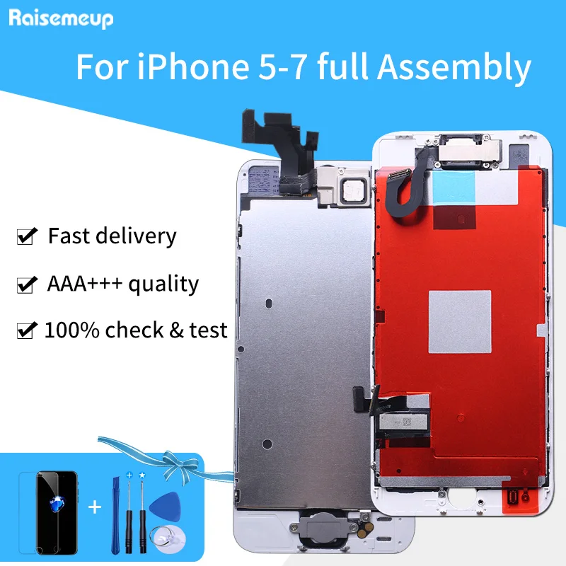 

Good LCD Display For iPhone 8 8P 5 5s 5C 6 6S 6P 7 7plus Touch Screen Digitizer Front Camera+Earpiece Full Assembled LCD white