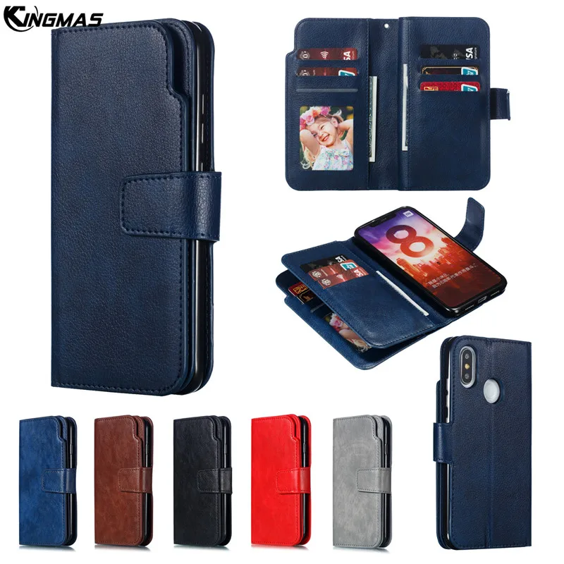 

Leather wallet phone case for xiaomi Redmi Note 6 PRO 7 4X mi 8 phone panel bracket double deck Bank card slot PU+TPU flip cover