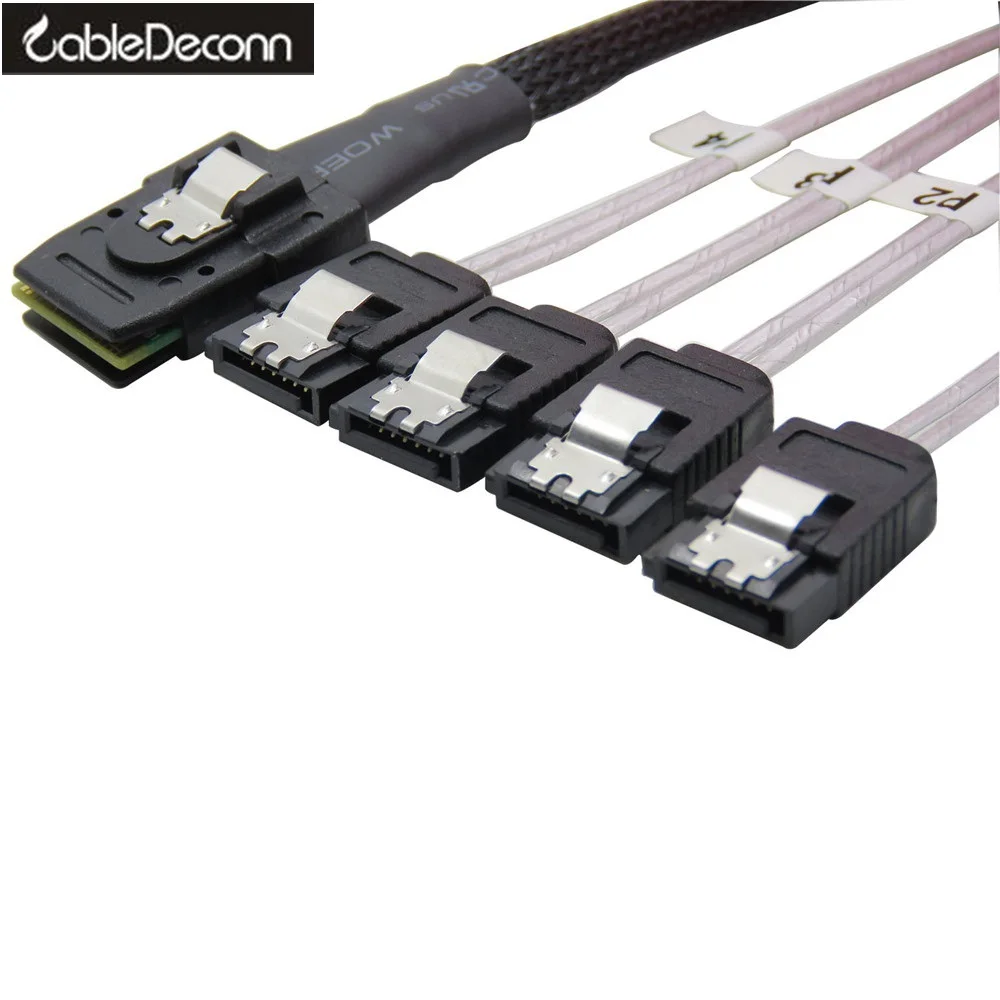 

Mini SAS 4i 36P SFF-8087 to 4SATA w/o Latch 7P Cable 1m for Server Motherboard 2017 Hot Product