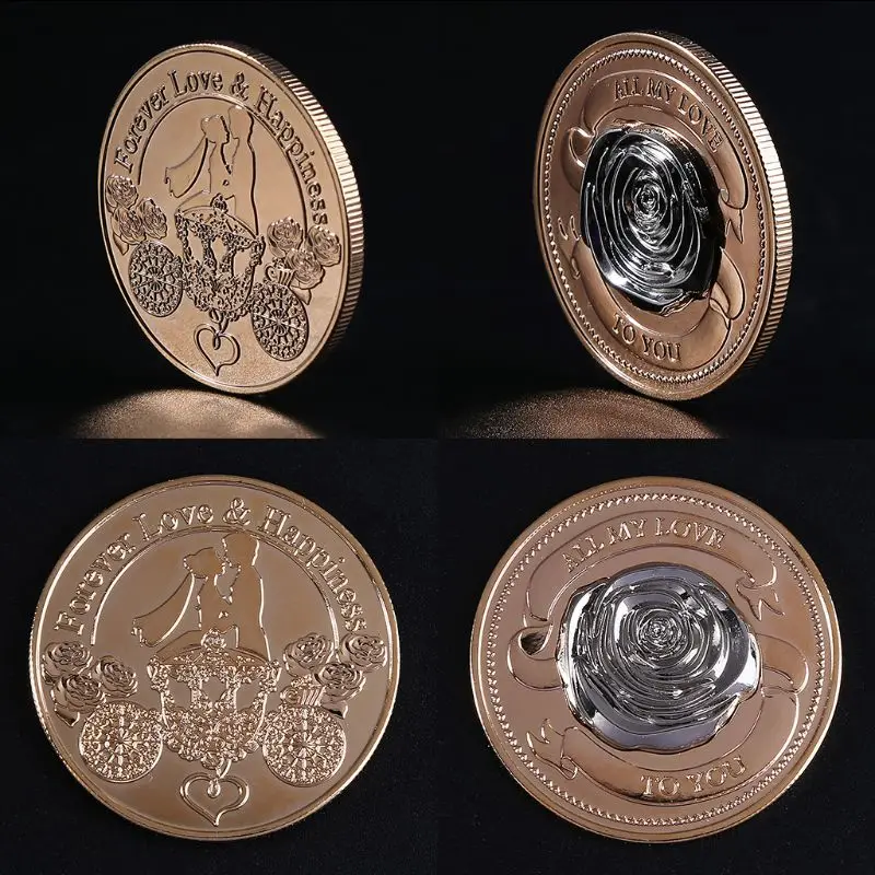 

Three-dimensional rose love Commemorative Coin Collection Gift Souvenir Art Metal Antiqu Lovers Gift