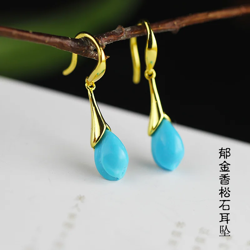 

2018 Limited Earings Fashion Jewelry Bali, India And Nepal Handmade 925 Sterling Jewelry Earrings Mosaic Turquoise For Women