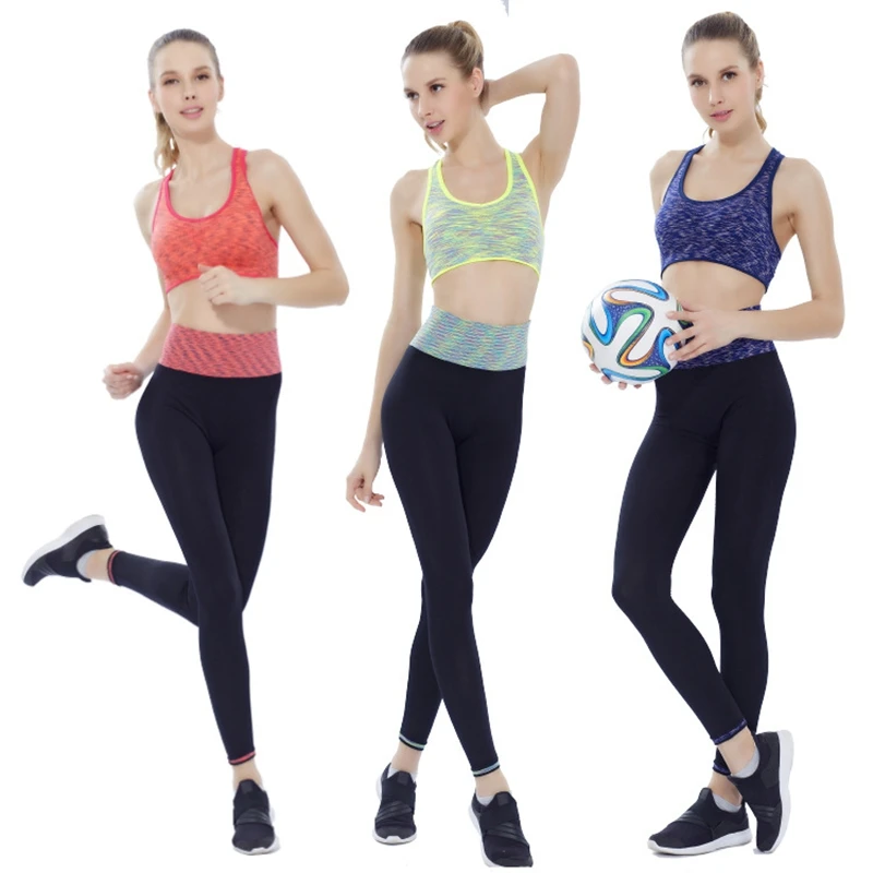 Брендовый спортивный костюм женский спортивный костюм Йога набор дышащие для фитнеса и спортзала комплект для бега спортивная одежда леггинсы плотная спортивная одежда